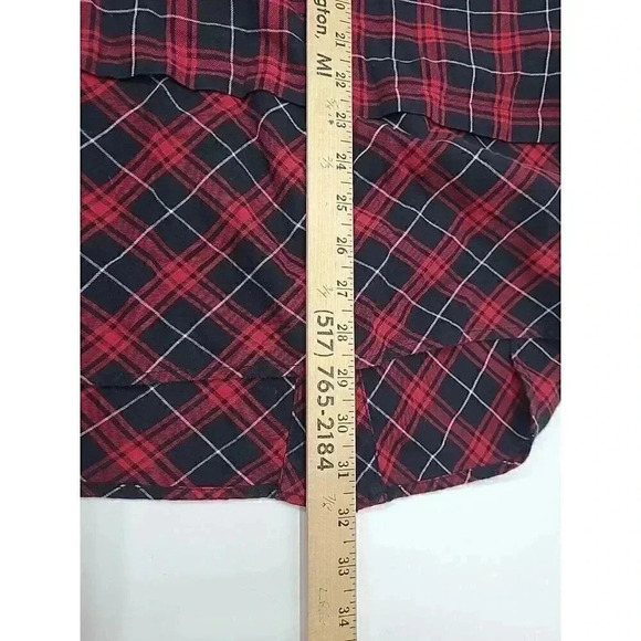 J. Jill Plaid Shirt Women's Size Large Long Tunic Button Up Scottish Tartan - Picture 8 of 8